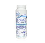 Aqua Coastal Bromide Booster for Spa Bromine System Startups and Shocks, a pool chemical bottle with label and cap.