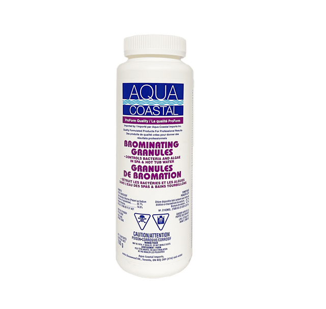 Aqua Coastal Bromine Granules in a 700g container for spa sanitizing, ideal for maintaining clean and safe spa water.