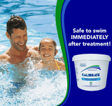Aqua Coastal Calcium Booster chemical container for pool and spa water balance, showing the product label and packaging.