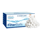 Aqua Coastal filter balls for sand pool filters, designed for easy backwashing and efficient water filtration in pool systems.