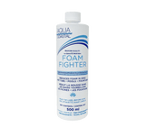 Aqua Coastal Foam Fighter spa and pool de-foamer chemical bottle with label for fast foam control in pools and spas.