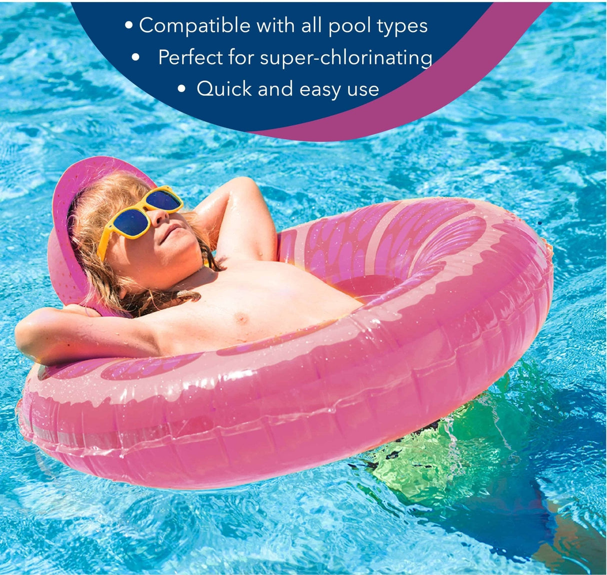 Aqua Coastal granulated chlorine super shock for pools, 450g, used to sanitize and recover pool water.