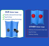 Aqua Coastal heavy-duty 10-foot double chamber water bag with twist cap, durable outdoor water storage solution.