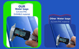 Aqua Coastal heavy-duty 8-foot water bag with double chamber and twist cap, designed for durable water storage.