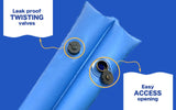 Aqua Coastal heavy-duty water bag, 8-foot double chamber with twist cap, durable water storage solution for outdoor use.