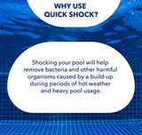 Aqua Coastal Non-Chlorine Quick Shock pool chemical for weekly oxidizing care, in a white container with a blue label.