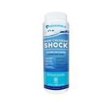 Aqua Coastal non-chlorine quick shock pool chemical for weekly oxidizing care, in a white container with a blue label.