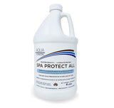 Aqua Coastal Pool Protect All water conditioner bottle for preventing stains and scale in swimming pools.
