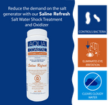 Aqua Coastal saline refresh salt water pool shock 1kg container, pool chemicals for water sanitation and maintenance