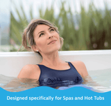 Aqua Coastal Spa Silk Spa Water Conditioner for soft, balanced water in a clear bottle with label, spa chemicals for water treatment.