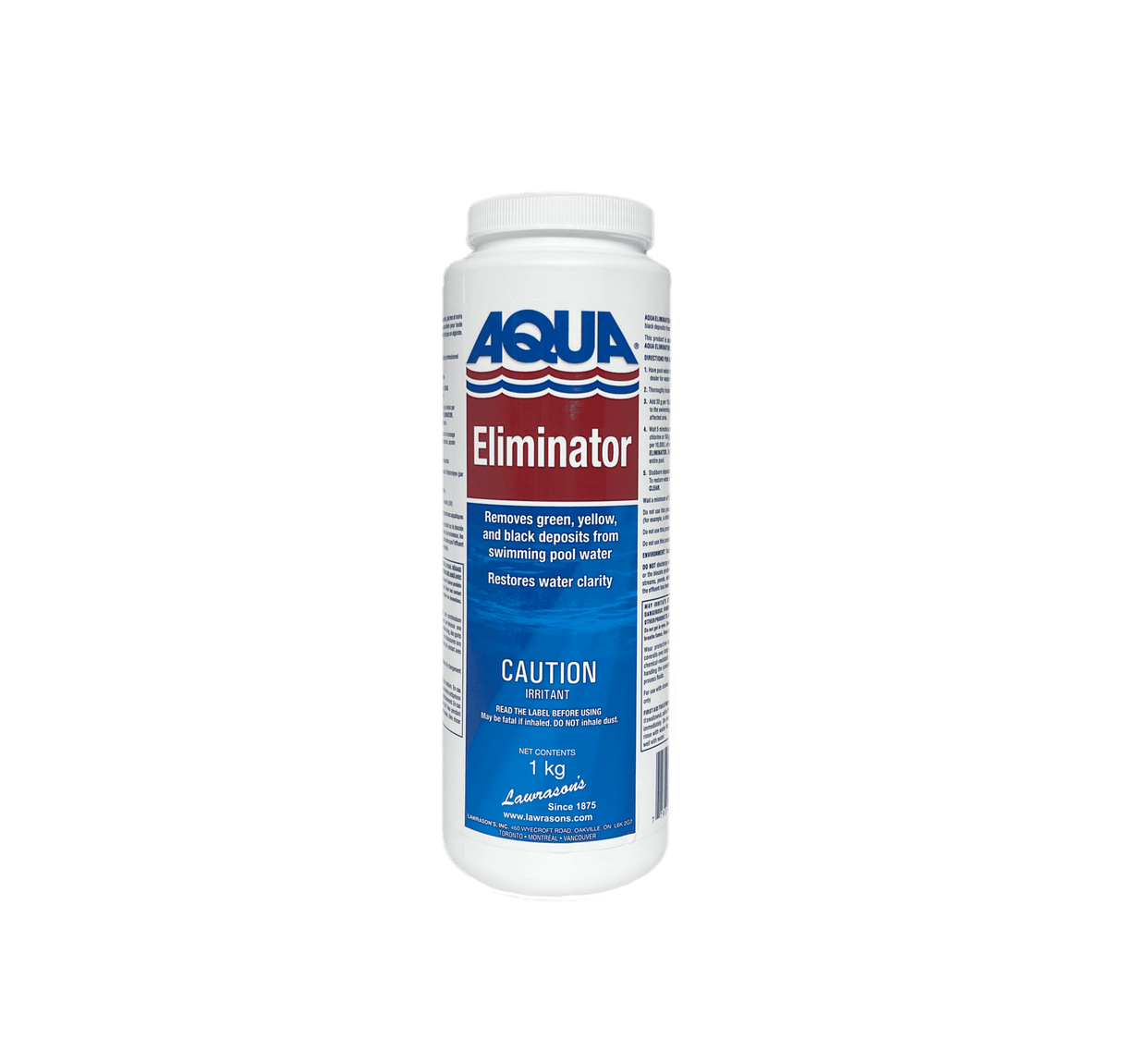 Aqua Coastal The Eliminator Opening Chemical 1kg for pool opening treatment, showing the chemical container with label.