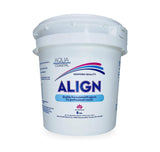 Aqua Coastal Total Alkalinity Booster for pool water balance, showing the chemical container with label and pool background.