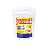 Aqua Coastal salt water pool opening kit with chemicals and tools for pool startup and maintenance.