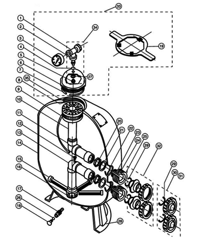 Pentair Connector, Air Tube Relief - 154441