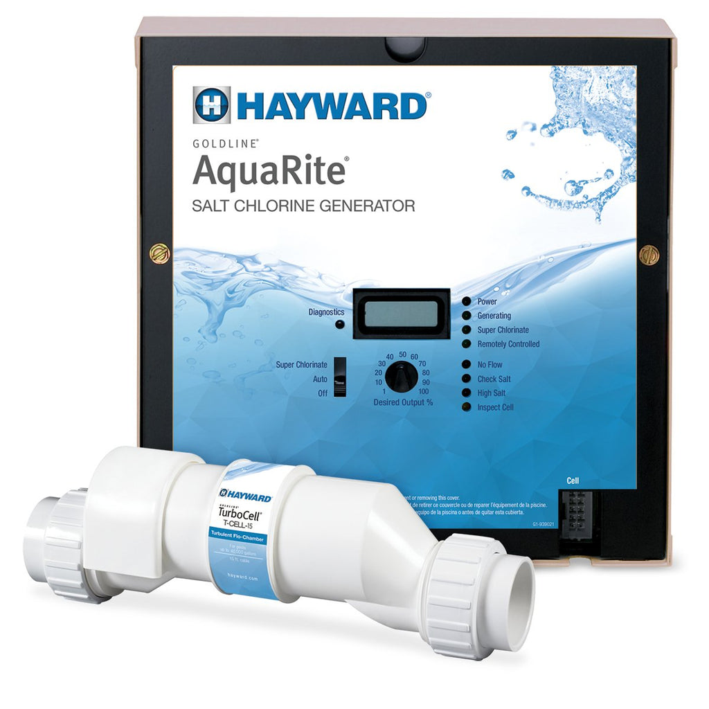 Hayward W3AQR15CUL Goldline AquaRite Electronic Salt Pool Chlorinator Control Box Complete with 40000-Gallon Cell - K&J Leisure