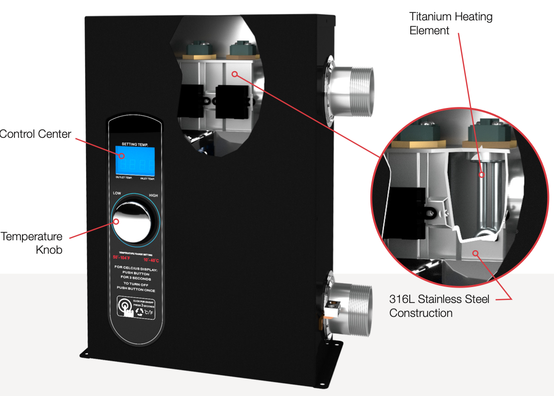 Raypak 11KW Digital Titanium Electric Pool | Spa Heater