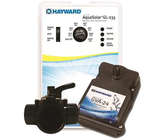 Hayward GLC-2P-A Solar Pool Heating Control System with 3-Way Valve, Actuator and 2 PC Sensors